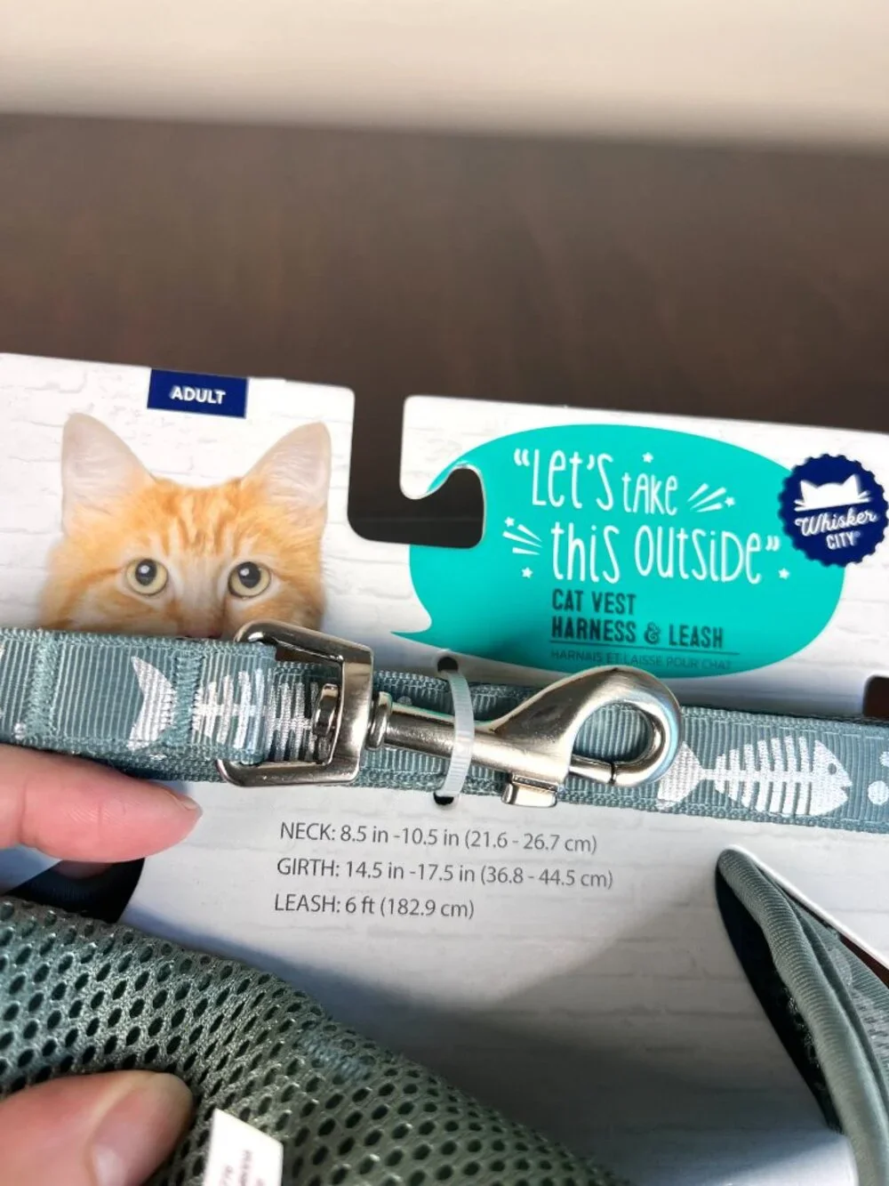 Whisker City Fish Foil Cat Harness and Leash Combo Set Adult Cat